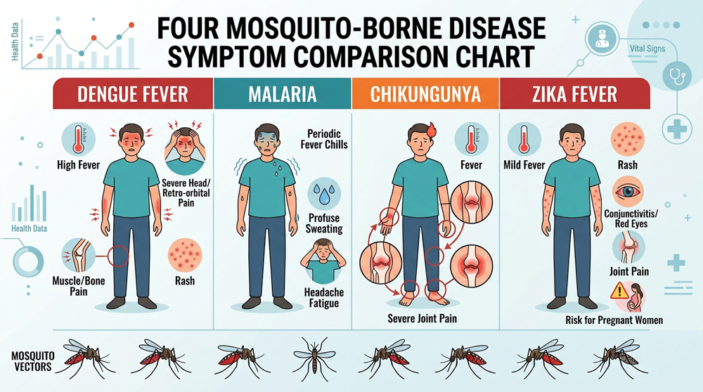 Dengue NS1+Dengue IgG/IgM+Zika Virus IgG/IgM+Chikungunya IgG/IgM Combo Test